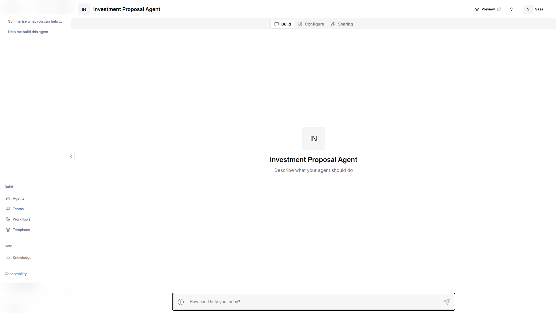 Agent Knowledge panel with notebook switches